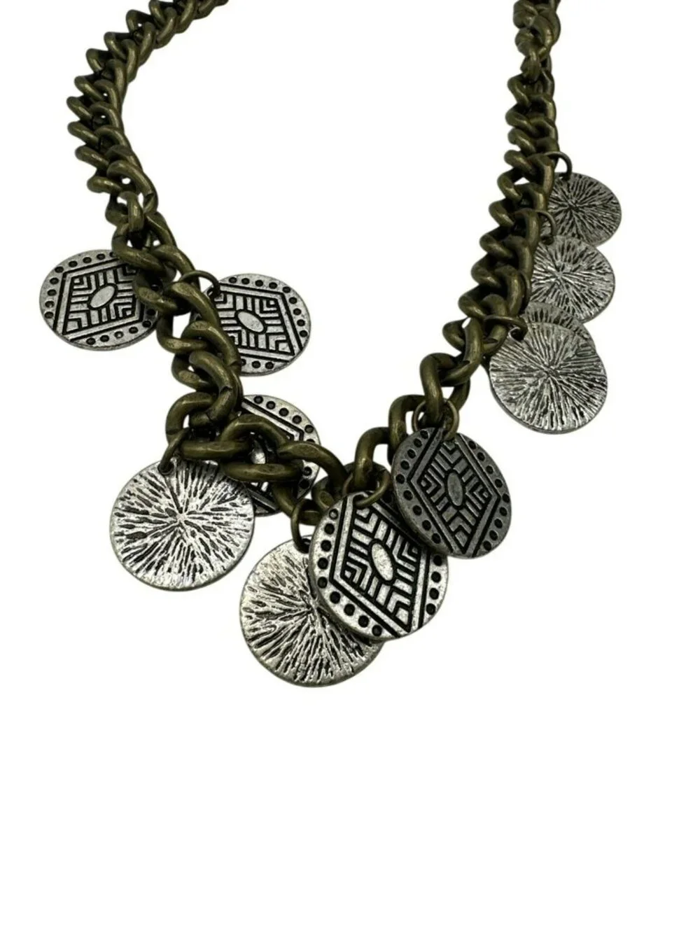 Medallion Necklace Statement Mandala Circles 27
